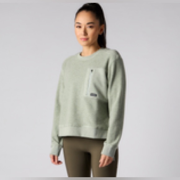 Bandit Women’s Merino Wool Terry Crewneck Block Pullover, XS - Picture 6 of 6